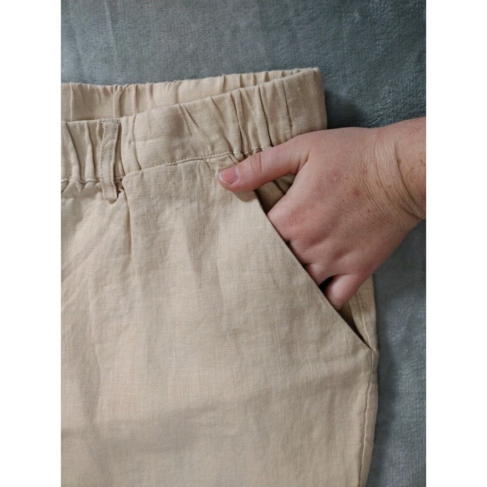NWT Quince 100% Linen Wide Leg Pants Womens Large Flax Beige Beach Quiet Luxury - Picture 11 of 13
